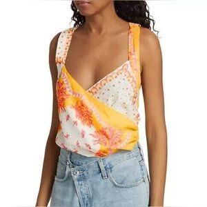 *Free People Intimately Sweet Thing Marigold Combo Bodysuit Size SM NEW